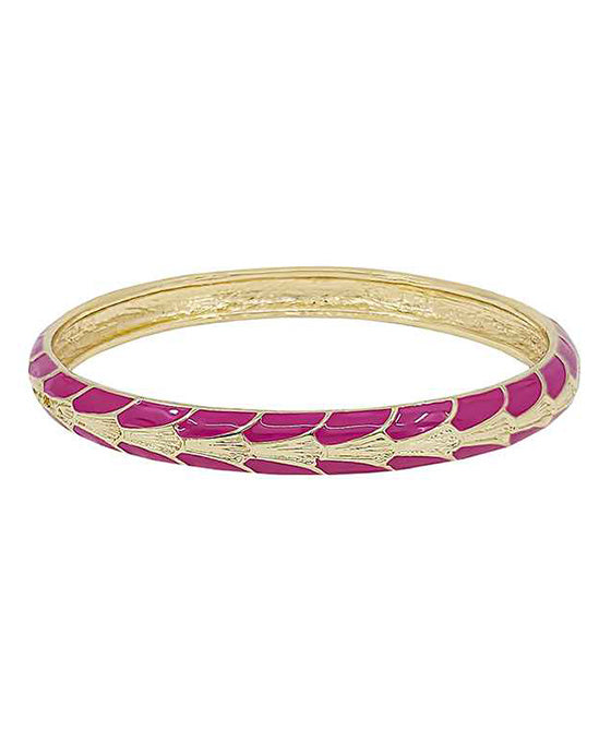 Geo Pattern Colored Metal Bangle