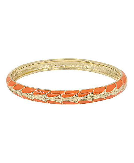 Geo Pattern Colored Metal Bangle