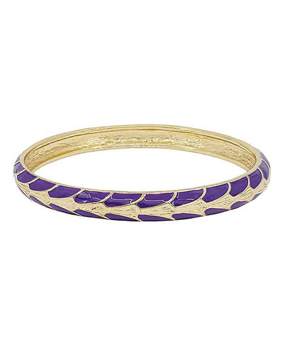 Geo Pattern Colored Metal Bangle