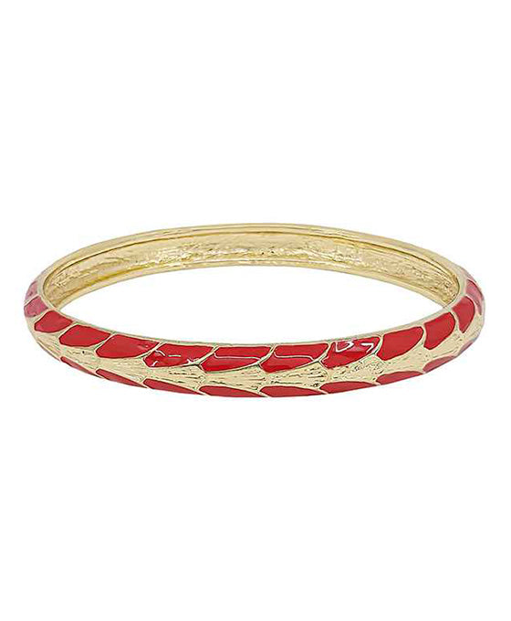 Geo Pattern Colored Metal Bangle