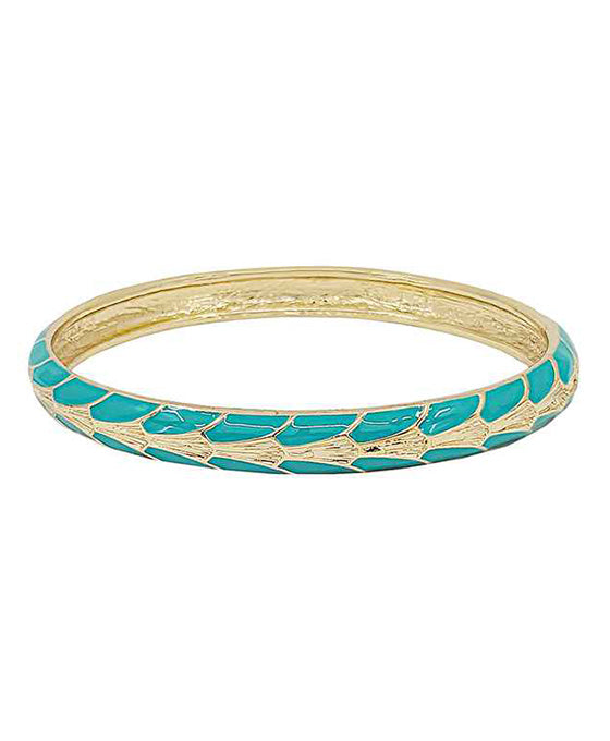 Geo Pattern Colored Metal Bangle