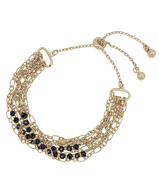 Beads & Chain Layer Adjustable Bracelet