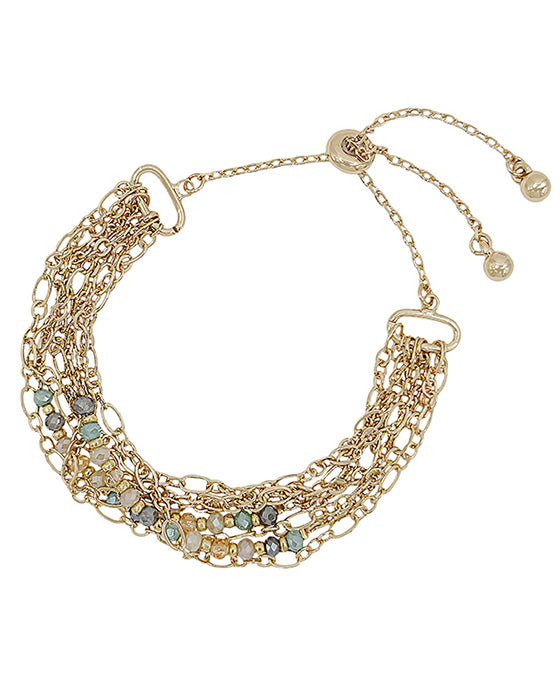 Beads & Chain Layer Adjustable Bracelet