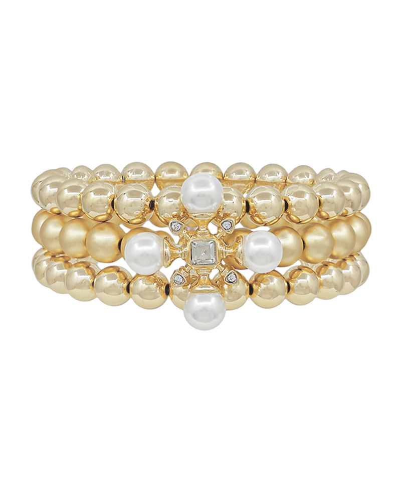 Cross Shape Pearl Accent CCB Bracelet