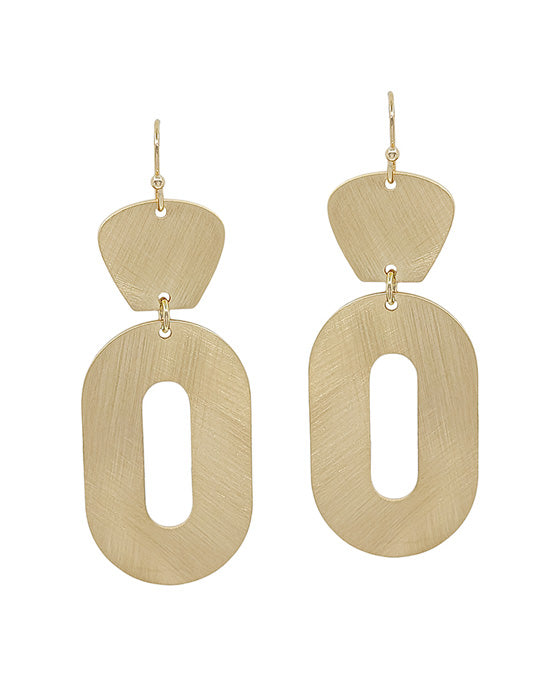 Geo Shape Oval Casting Drop Earring