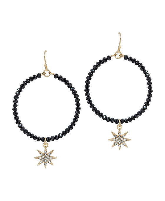 Star Pave Round Beaded Earring