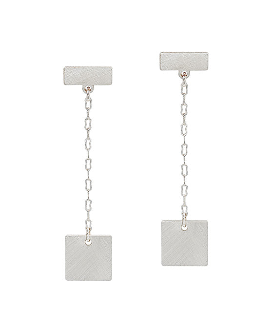 Square Post w/ Metal Drop Earring