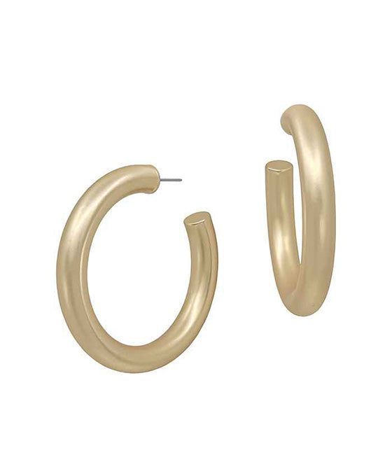 2 Inches Thickness Metal Hoop Earring