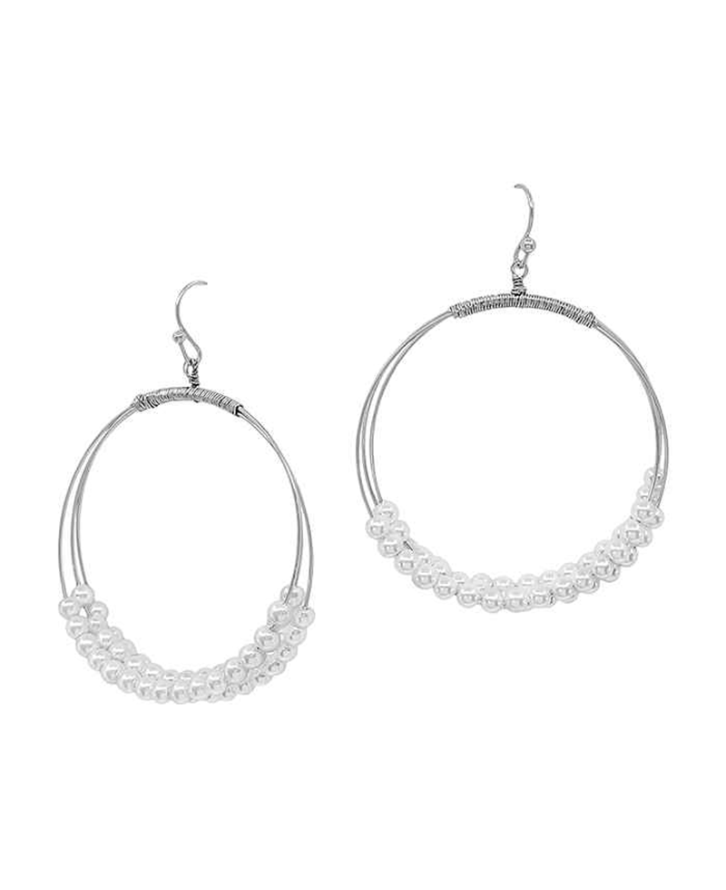 Linked Wire w/ Pearl Round Earring