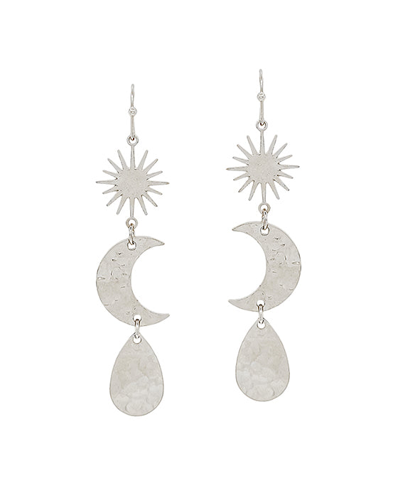 3 Drops Star & Moon & Teardrop Earring