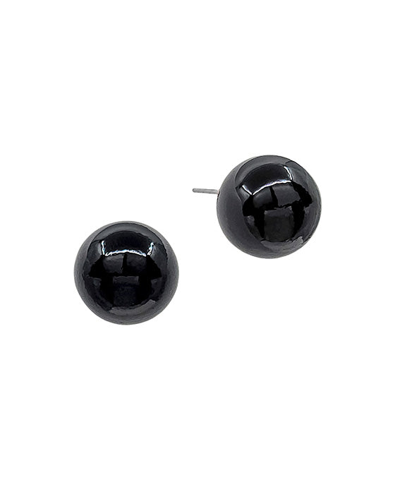 15mm Metalic Color Coat Ball Post Earring