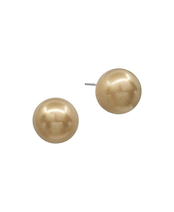 15mm Metalic Color Coat Ball Post Earring