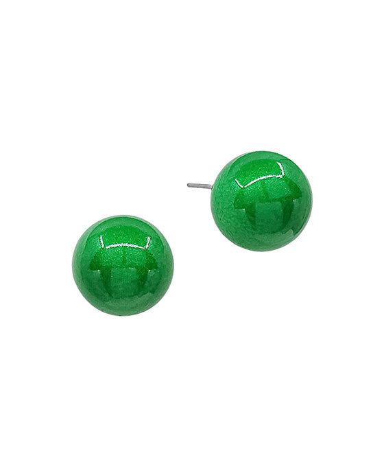 15mm Metalic Color Coat Ball Post Earring