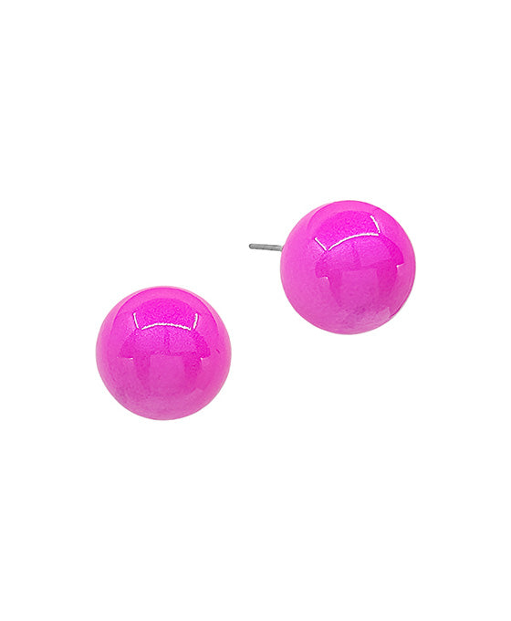 15mm Metalic Color Coat Ball Post Earring