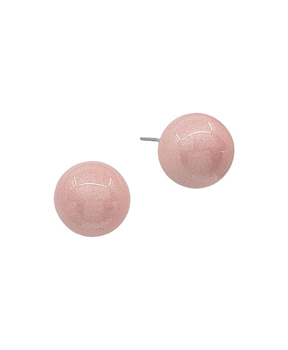 15mm Metalic Color Coat Ball Post Earring