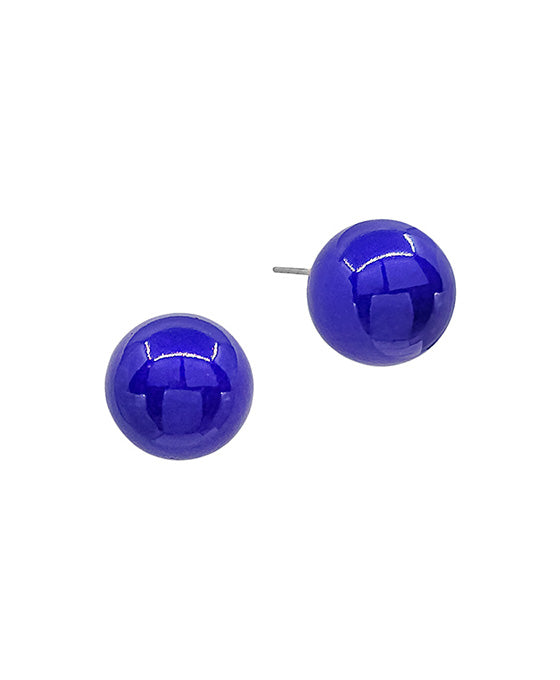 15mm Metalic Color Coat Ball Post Earring