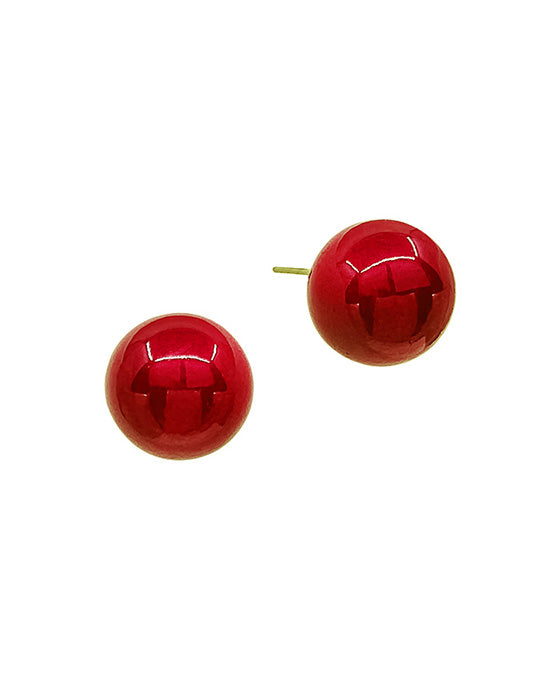 15mm Metalic Color Coat Ball Post Earring