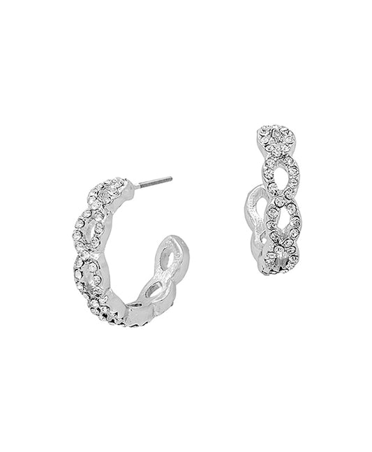 Teardrop Shape Pave Hoop Earring