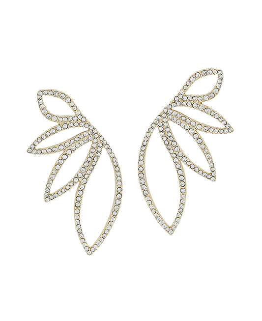 Pave Accent Flower Shape Post Earring