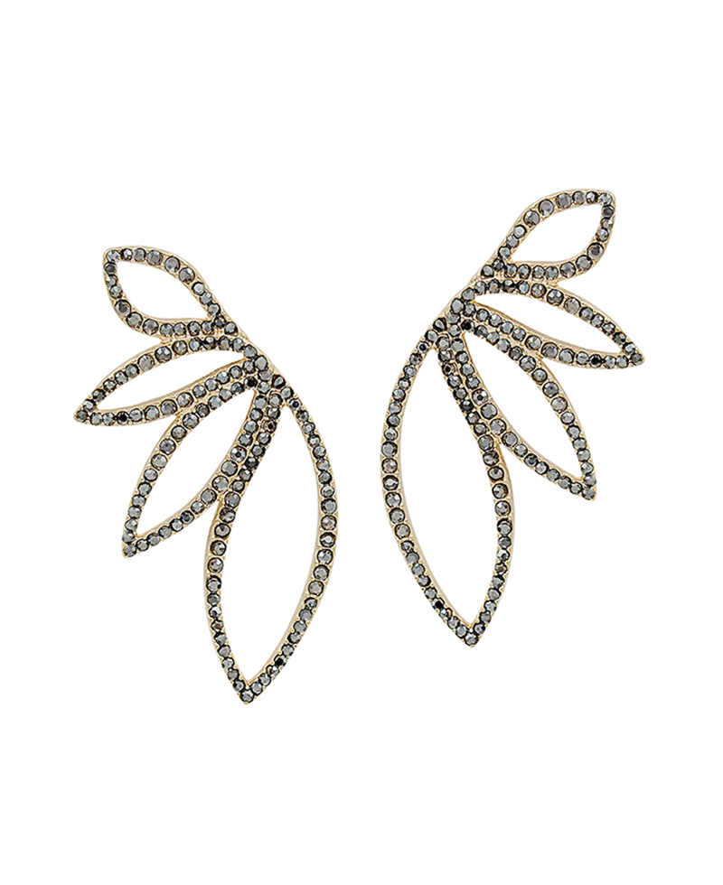 Pave Accent Flower Shape Post Earring