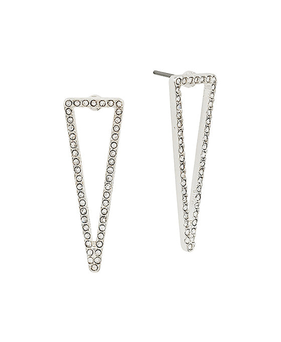 Triangle Pave Metal Post Earring