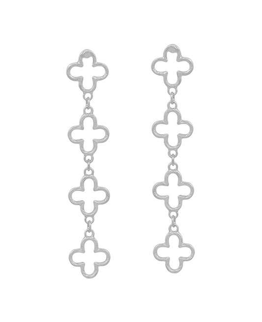 Clover Drop Metal Post Earring