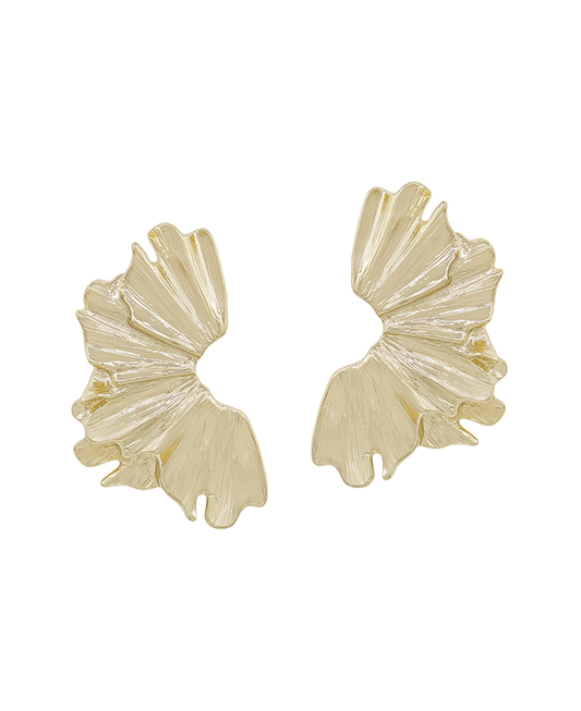 1.5" Fanned Shaped Metal Stud Earring