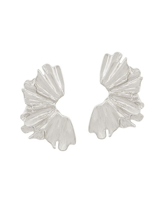 1.5" Fanned Shaped Metal Stud Earring