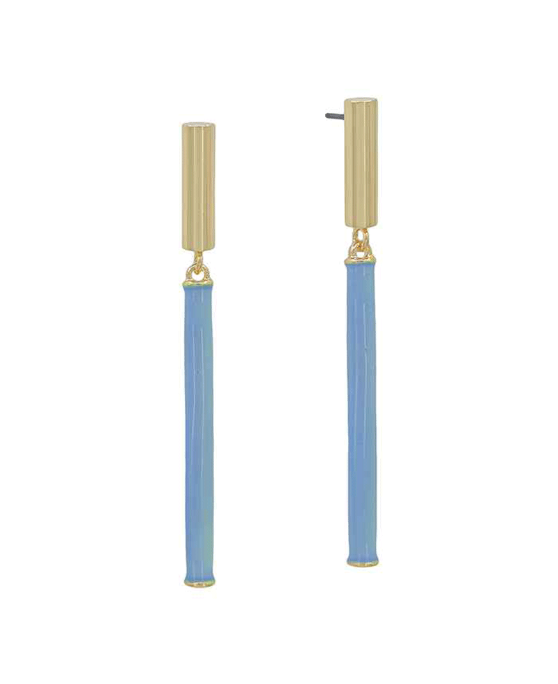 2 Cylinder Post & Epoxy Drop Earring - 2.0"