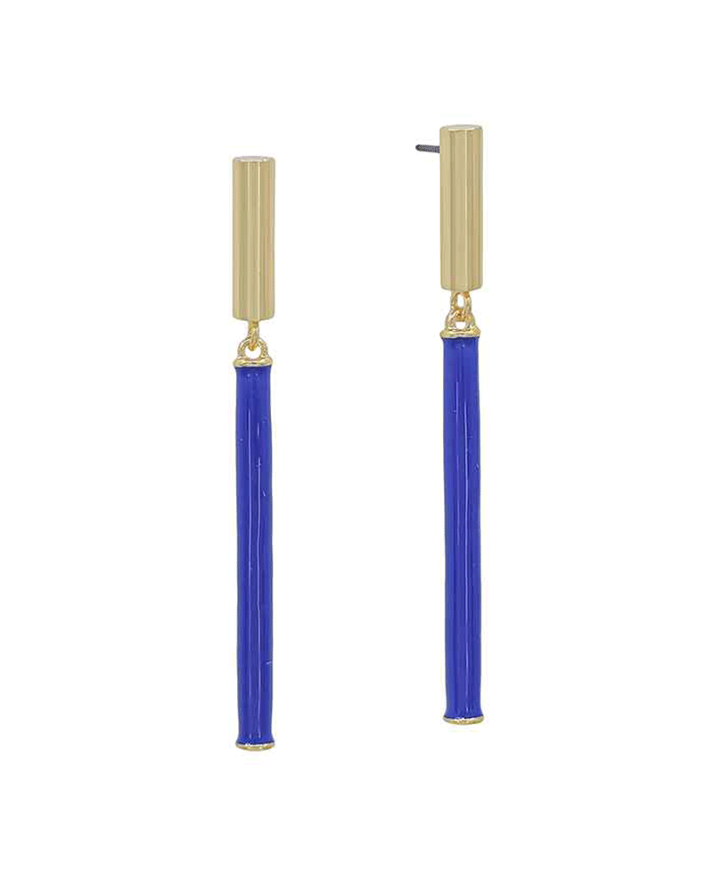 2 Cylinder Post & Epoxy Drop Earring - 2.0"