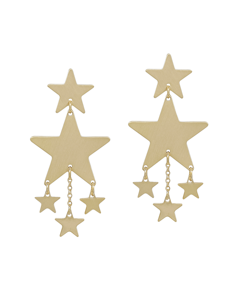 Multi Star Charm Post Earring