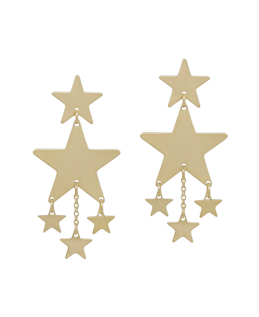 Multi Star Charm Post Earring