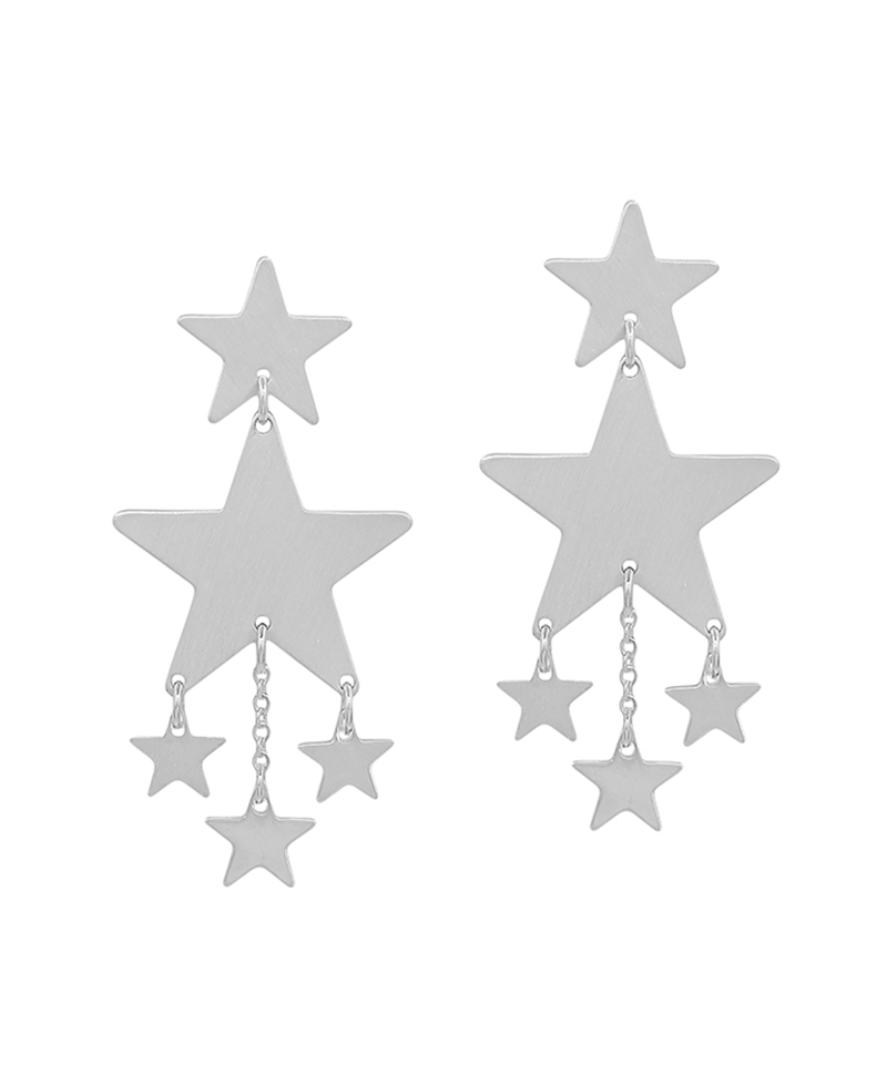 Multi Star Charm Post Earring