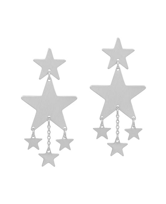 Multi Star Charm Post Earring