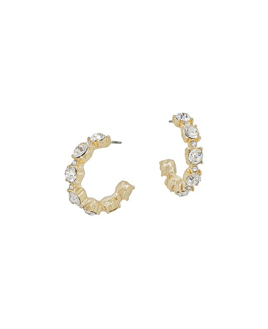 1.2" Crystal Mixed Shape Hoop Earring