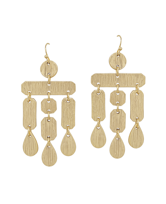 Geo Metal Textured Layered Earring