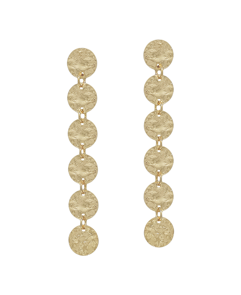 Round Drop Hammered Texture Post Earring