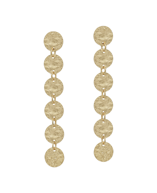 Round Drop Hammered Texture Post Earring