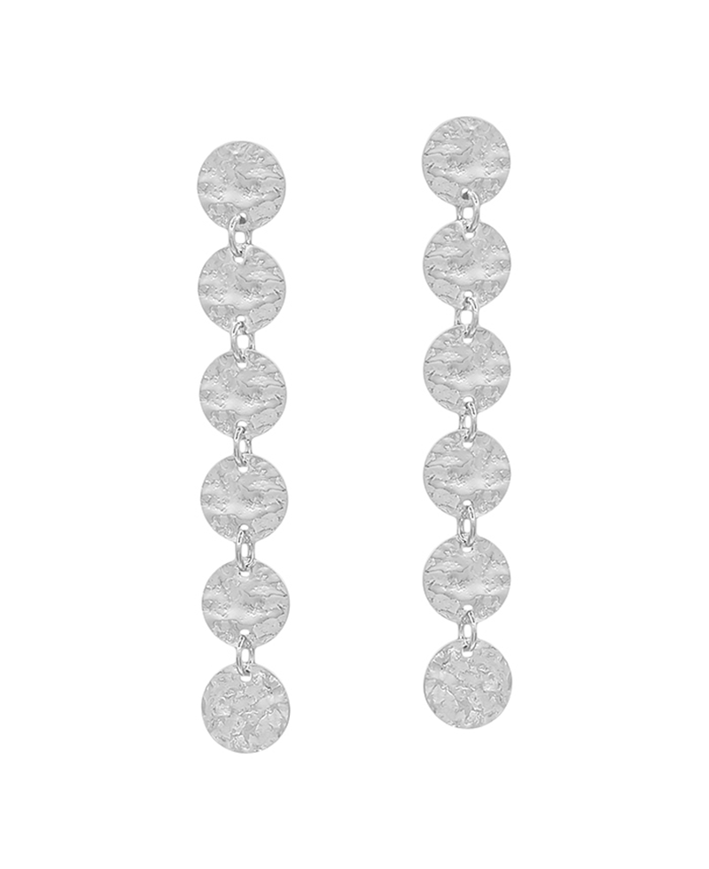 Round Drop Hammered Texture Post Earring