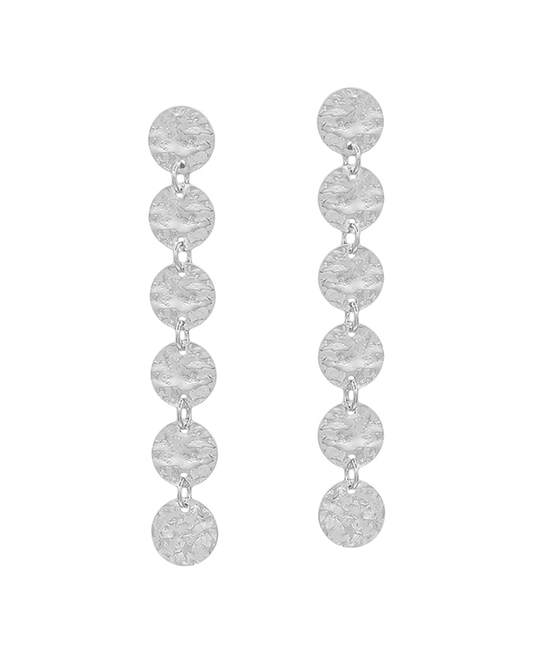 Round Drop Hammered Texture Post Earring