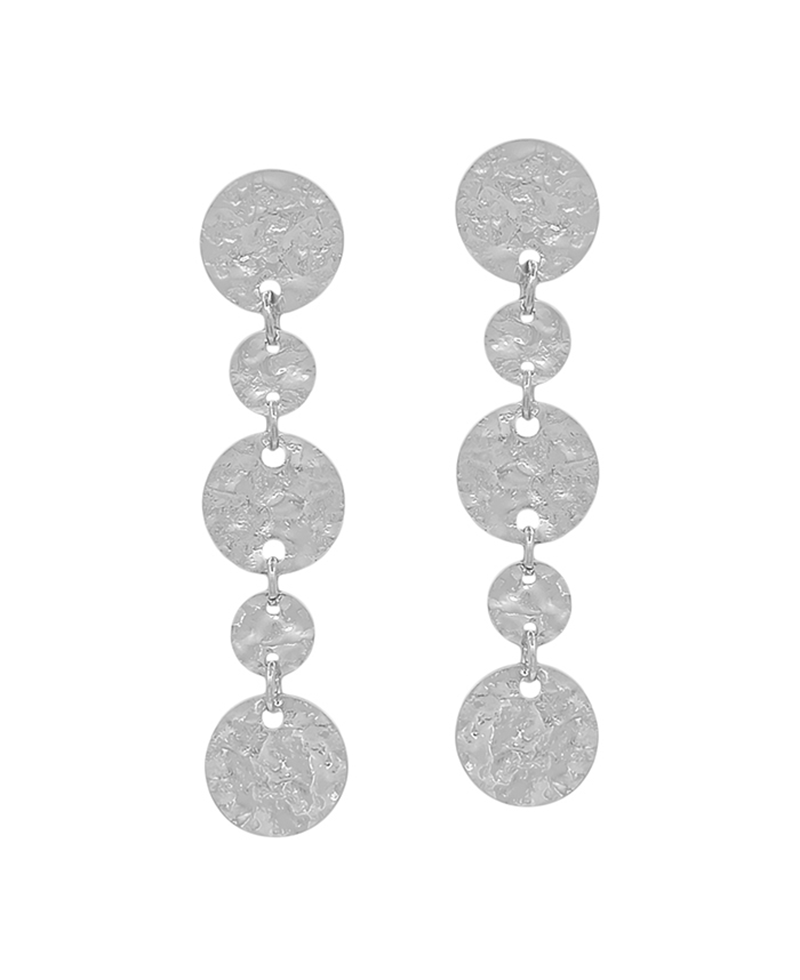 Round Drop Hammered Texture Post Earring