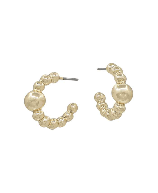 Ball Shape Metal Hoop Earring