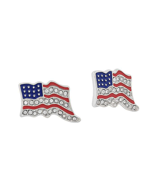 American Flag Pave Earring