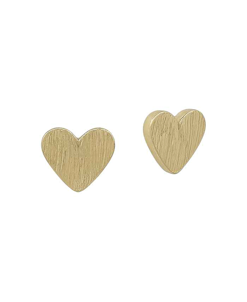 Texture Metal Heart Post Earring