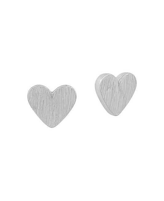 Texture Metal Heart Post Earring