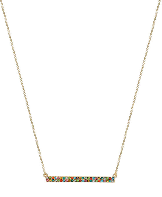 Pave Stone Bar Necklace