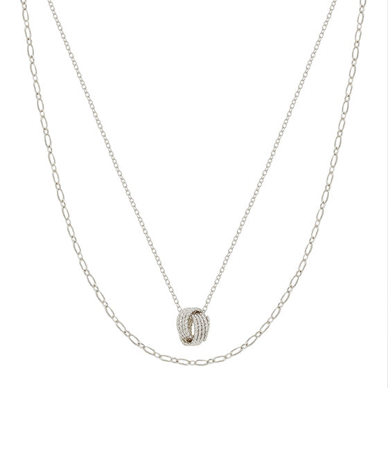 Double Round Pendant Chain Layer Short Necklace