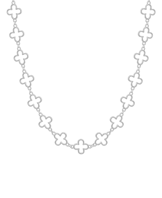 Clover Metal Connected Short Necklace