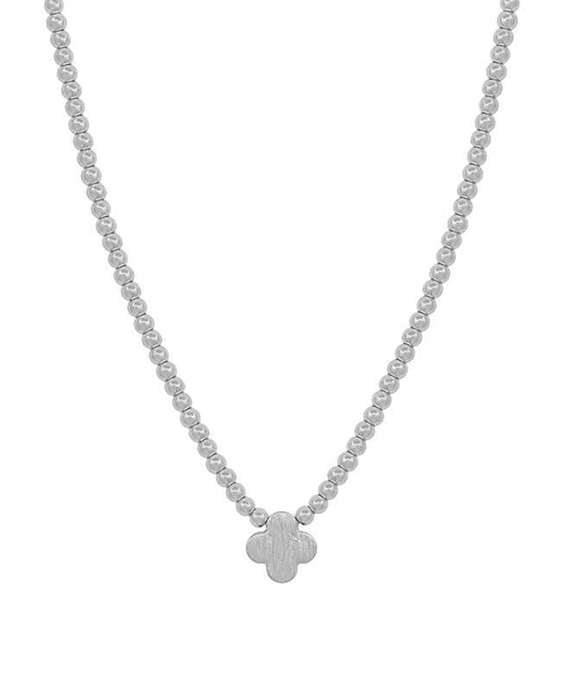 4mm CCB Body w/ Metal Clover Short Necklace