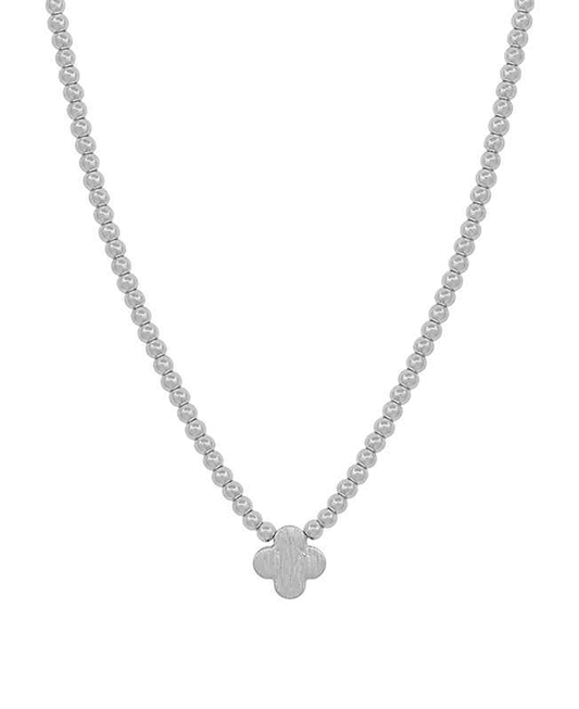 4mm CCB Body w/ Metal Clover Short Necklace